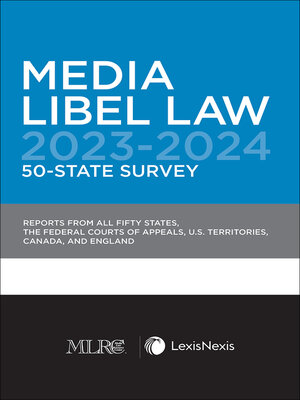 cover image of Media Libel Law (MLRC Members Only)